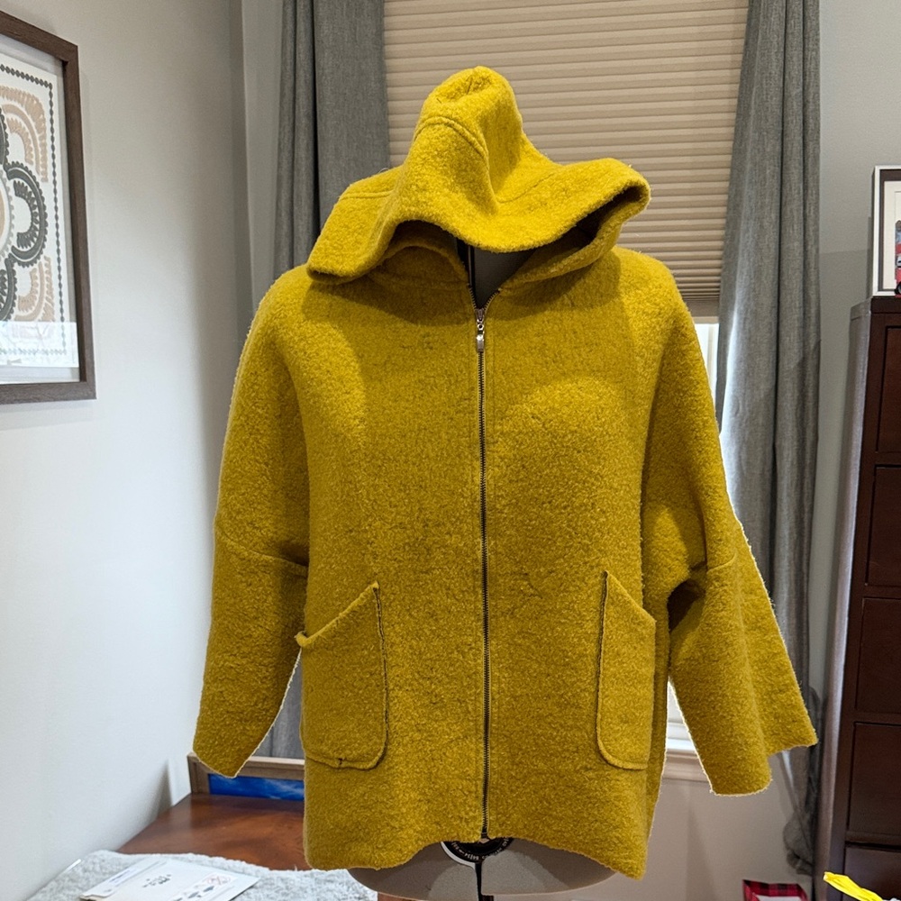 Yellow Hooded Women's Sweater